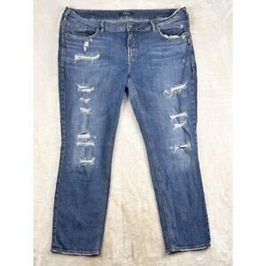 Silver Jeans Women 22 Skinny Mid Rise Medium Wash Denim Stretch Suki 40x30